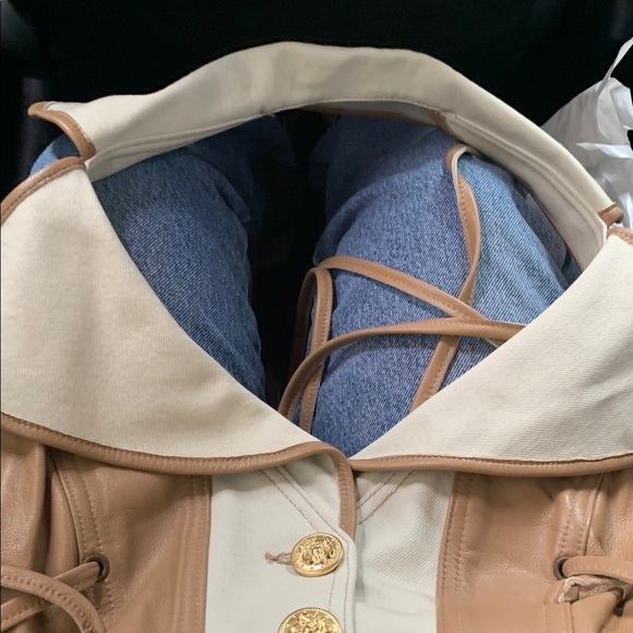 DENIM LEATHER CROP TOP‼️ - Picture 3 of 8